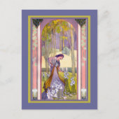 Art Nouveau Lady in het bos Briefkaart (Voorkant)
