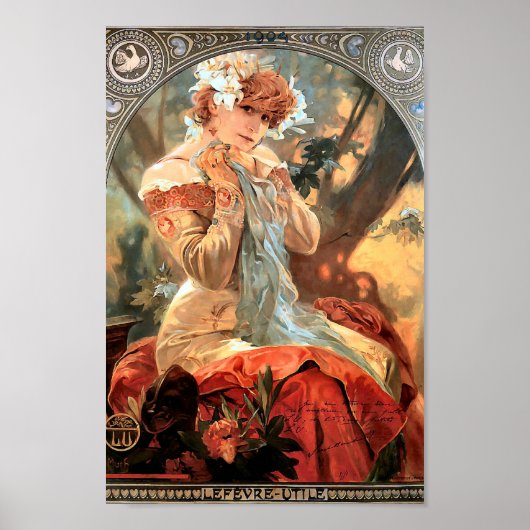 Art Nouveau Lady Le Fevere Utile 1904 Alphonse Muc Poster (Voorkant)