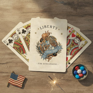 Art Nouveau Lady Liberty USA 250 Motief ID1303 Pokerkaarten