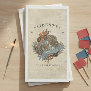 Art Nouveau Lady Liberty USA 250 Motief ID1303 Servet