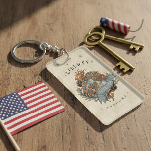 Art Nouveau Lady Liberty USA 250 Motief ID1303 Sleutelhanger