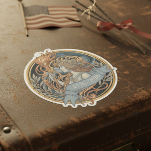 Art Nouveau Lady Liberty USA 250 Motief ID1303 Sticker