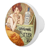 Art Nouveau Lady met Bitters Bottle Keramische Knop (Rechts)