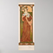 Art Nouveau  Lady met Doves Sonrel Poster (Voorkant)