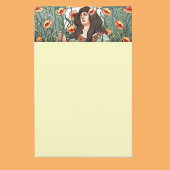 Art Nouveau Lady met Flowers Briefpapier