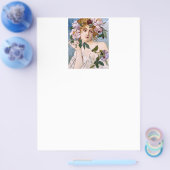 Art Nouveau Lady met Flowers Flyer (Enkel)