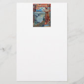 Art Nouveau Lady met Peacock Briefpapier (Voorkant)