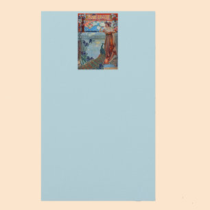 Art Nouveau Lady met Peacock Briefpapier