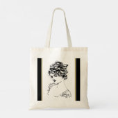 Art Nouveau Lady Small Canvas tas (Achterkant)