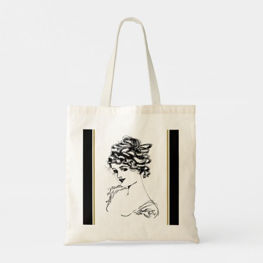 Art Nouveau Lady Small Canvas tas (Achterkant)