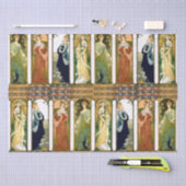 Art Nouveau Lady Swan Peacock Dove Flowers Tissuepapier (Craft)