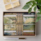 Art Nouveau Lady Swan Peacock Dove Flowers Tissuepapier (Geschenk)