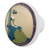 Art Nouveau Lady Waiting Ceramic Knop (Rechts)