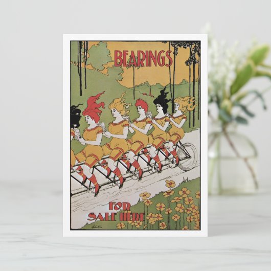 Art Nouveau, lagers Tandem Fiets (Staand voorkant)