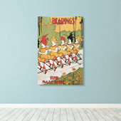 Art Nouveau, lagers Tandem Fiets Canvas Afdruk (Insitu (Houten vloer))