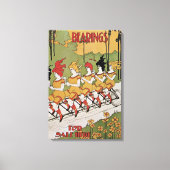 Art Nouveau, lagers Tandem Fiets Canvas Afdruk (Voorkant)