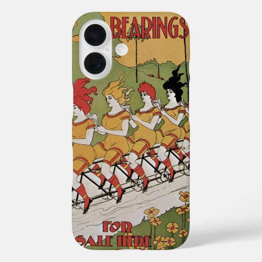 Art Nouveau, lagers Tandem Fiets Case-Mate iPhone Case (Achterkant)