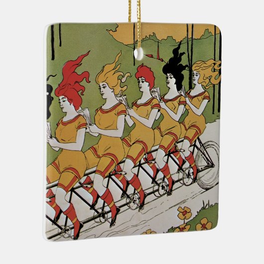  Art Nouveau, lagers Tandem Fiets Keramisch Ornament (Rechts)