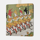  Art Nouveau, lagers Tandem Fiets Keramisch Ornament (Links)