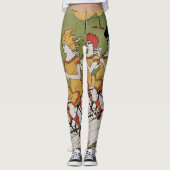  Art Nouveau, lagers Tandem Fiets Leggings (Voorkant)