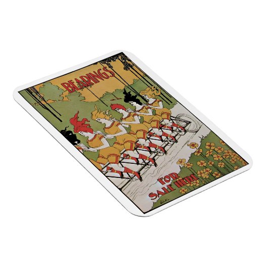  Art Nouveau, lagers Tandem Fiets Magneet (Rechterzijde)