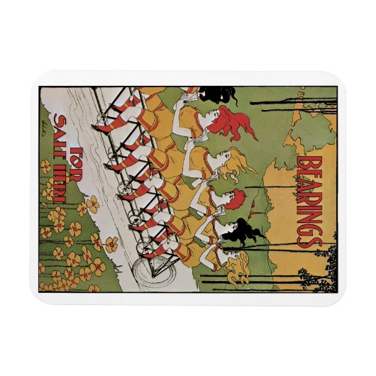  Art Nouveau, lagers Tandem Fiets Magneet (Horizontaal)