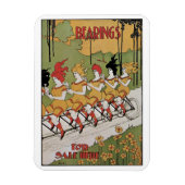  Art Nouveau, lagers Tandem Fiets Magneet (Verticaal)