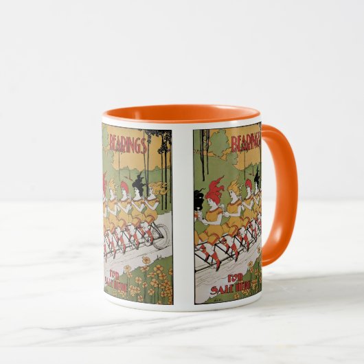  Art Nouveau, lagers Tandem Fiets Mok (Voorkant rechts)