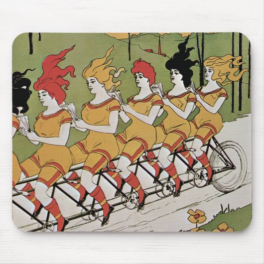  Art Nouveau, lagers Tandem Fiets Muismat (Voorkant)