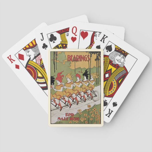  Art Nouveau, lagers Tandem Fiets Pokerkaarten (Achterkant)
