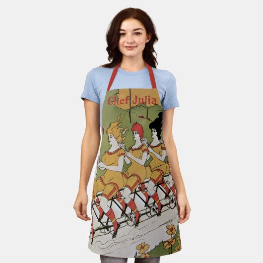  Art Nouveau, lagers Tandem Fiets Schort (Gedragen)