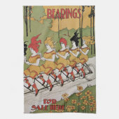  Art Nouveau, lagers Tandem Fiets Theedoek (Verticaal)