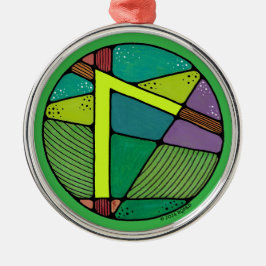 Art Nouveau Laguz Rune of Life Metalen Ornament