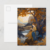 Art Nouveau Landscape Woman Briefkaart (Voorkant / Achterkant)