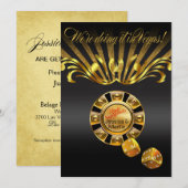 Art Nouveau Las Vegas Huwelijk | goud zwart Kaart (Voorkant / Achterkant)