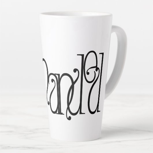 Art Nouveau Lateon Typografie Latte Mok (Rechterhoek)