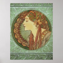 Art Nouveau Laurel door Alphonse Mucha