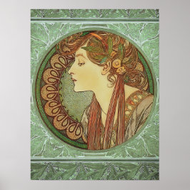 Art Nouveau Laurel door Alphonse Mucha Poster