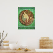 Art Nouveau Laurel door Alphonse Mucha Poster (Keuken)