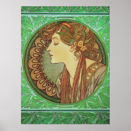 Art Nouveau Laurel door Alphonse Mucha Poster