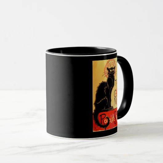  Art Nouveau Le Chat Noir Black Cat Mok (Voorkant rechts)