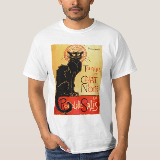  Art Nouveau Le Chat Noir Black Cat T-shirt (Voorkant)