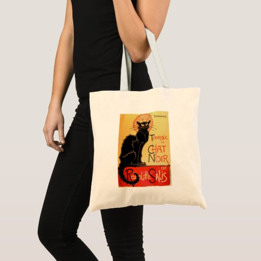 Art Nouveau Le Chat Noir Black Cat Tote Bag (Voorkant (product))