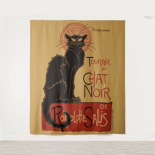  Art Nouveau Le Chat Noir Black Cat Wandkleed (Voorkant)