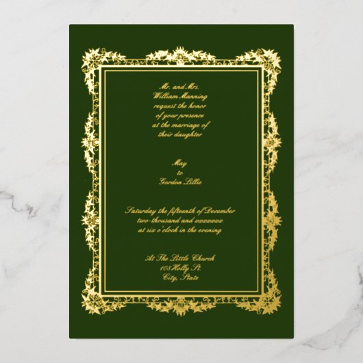 Art Nouveau Leafy Vine Border Folie Uitnodiging (Voorkant)