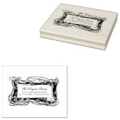 Art Nouveau Leafy-wijnstokken Adres Etiket Rubberstempel (Gestempeld)