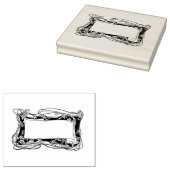 Art Nouveau Leafy wijnstoklabel of Stationery Rubberstempel (Gestempeld)