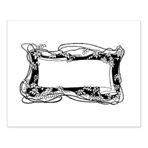 Art Nouveau Leafy wijnstoklabel of Stationery Rubberstempel