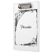 Art nouveau lelie bloemenzwart en wit klembord (Links)