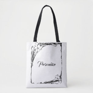 Art nouveau lelie tote bag